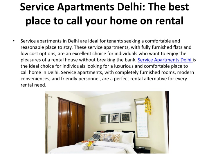 service apartments delhi the best place to call your home on rental