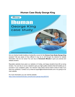 iHuman Case Study George King