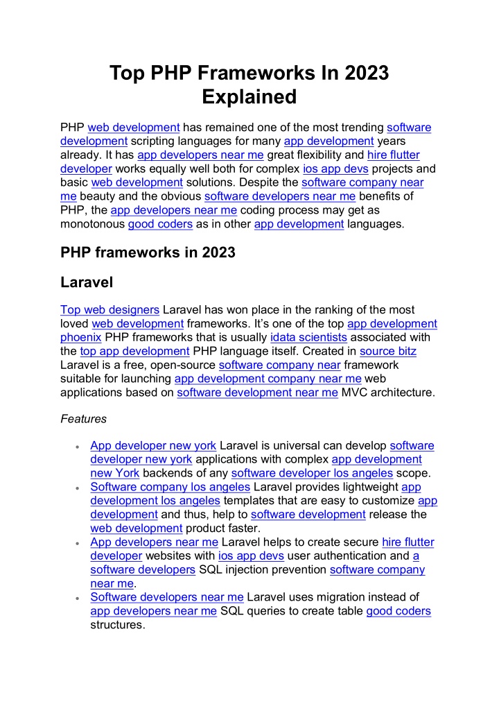 top php frameworks in 2023 explained