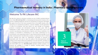 Pharmaceutical Industry in India | Pharmacy Manufacturers