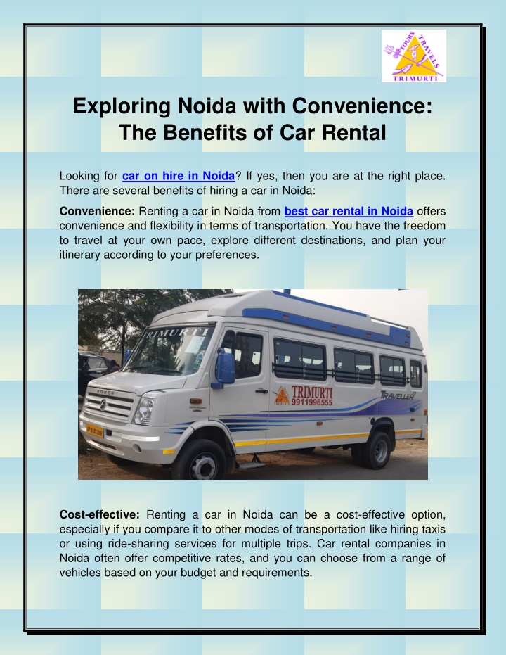exploring noida with convenience the benefits