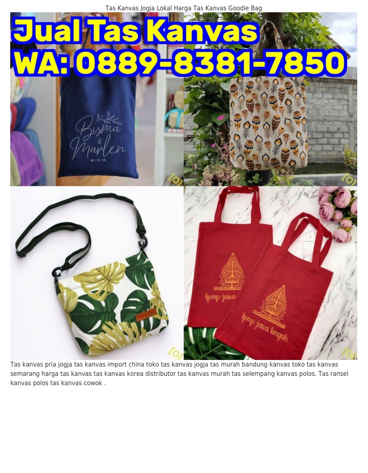 tas kanvas jogja lokal harga tas kanvas goodie bag