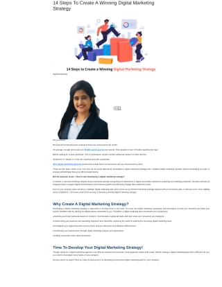 14 steps to create a winning digital marketing