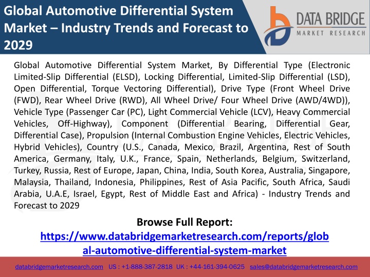 global automotive differential system market