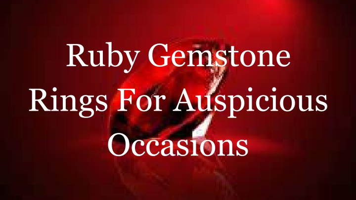 ruby gemstone rings for auspicious occasions