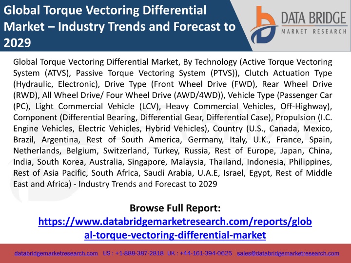 global torque vectoring differential market