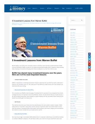 5 Investment Lessons from Warren Buffet