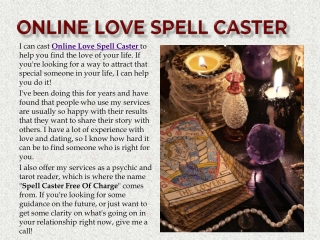 online love spell caster