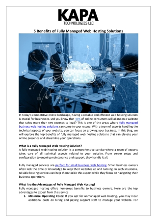 5 benefits of fully managed web hosting solutions