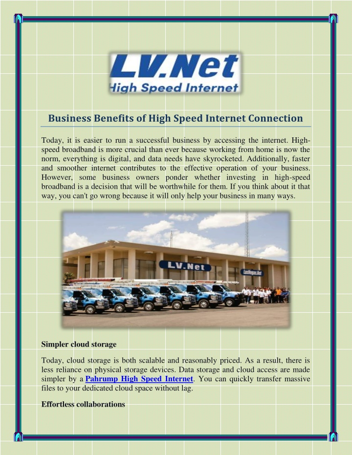 business benefits of high speed internet