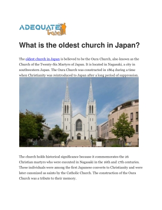 What is the oldest church in Japan