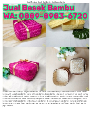 ౦889.8983.Ꮾ7ᒿ౦ (WA) Penjual Besek Bambu Di Solo Jual Besek Bambu Warna Warni