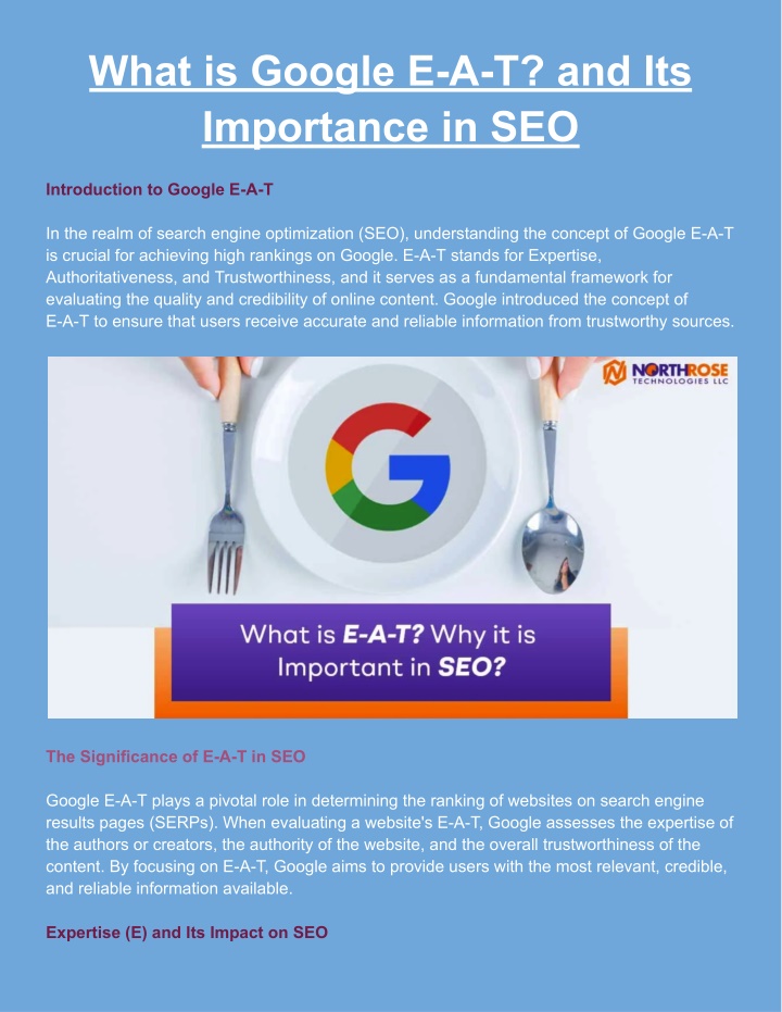 what is google e a t and its importance in seo