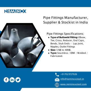 Pipe Fittings  Flanges  Fasteners - Neminox Steel & Engineering Co.
