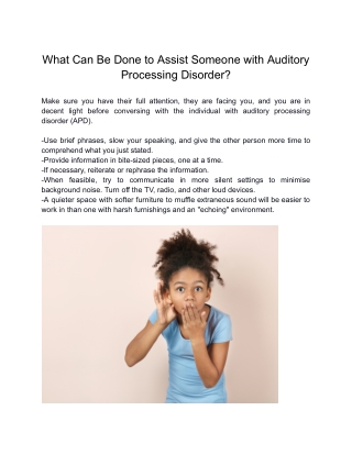 What Can Be Done to Assist Someone with Auditory Processing Disorder_