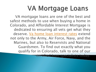 Va Home Loan Interest Rates - Affordable Interest Mortgage