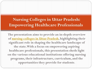 Best Nursing Colleges in Uttar Pradesh
