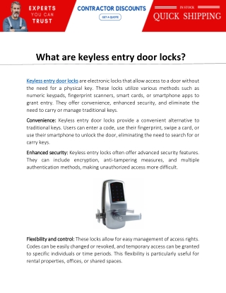 what are keyless entry door locks