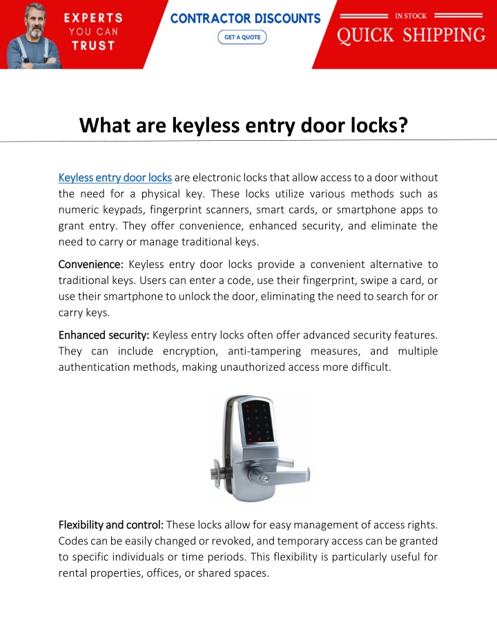 what are keyless entry door locks