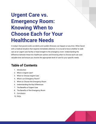 Urgent Care vs. Emergency Room_ Knowing When to Choose Each for Your Healthcare Needs