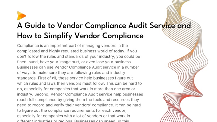 a guide to vendor compliance audit service and how to simplify vendor compliance