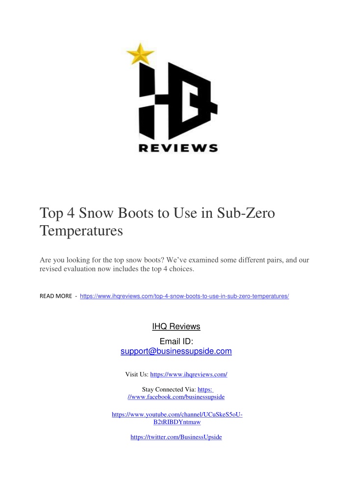 top 4 snow boots to use in sub zero temperatures
