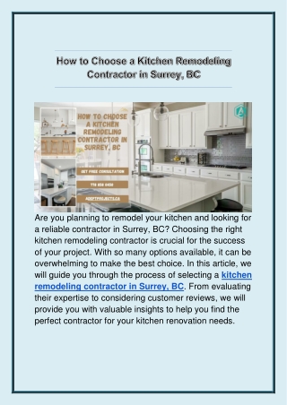 How to Choose a Kitchen Remodeling Contractor in Surrey, BC