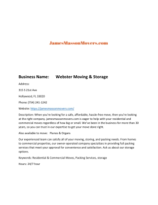 Webster Moving & Storage