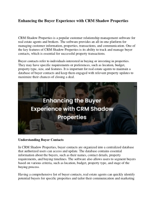 enhancing the buyer experience with crm shadow