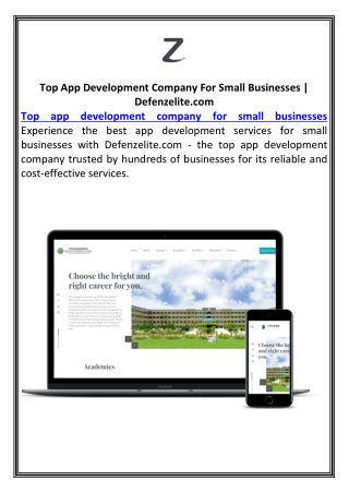 Top App Development Company For Small Businesses | Defenzelite.com