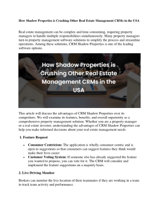 how shadow properties is crushing other real