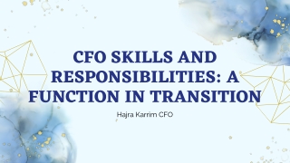 cfo skills and responsibilities a function