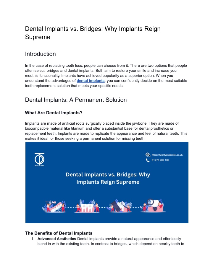 dental implants vs bridges why implants reign