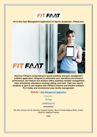 All-in-One Gym Management Application for Sports Academies | Fitfaat.com