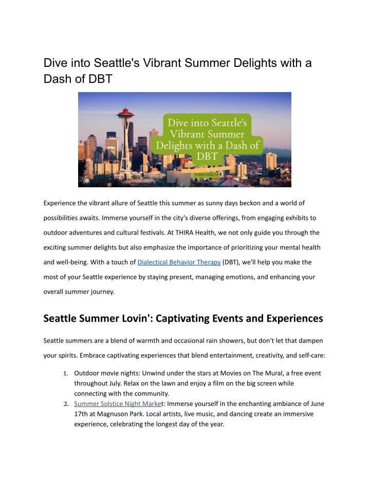 dive into seattle s vibrant summer delights with