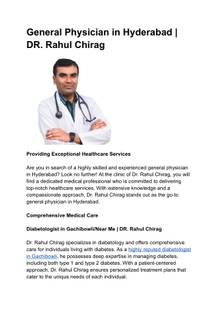 General Physician in Hyderabad _ DR