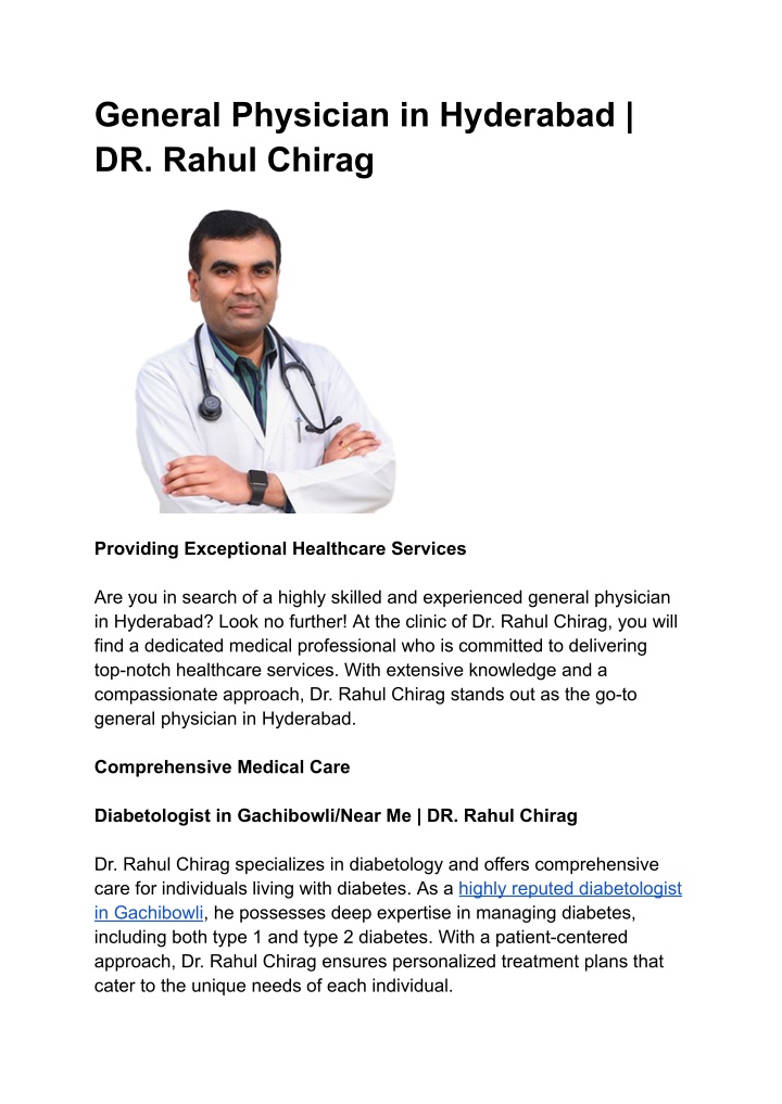 general physician in hyderabad dr rahul chirag