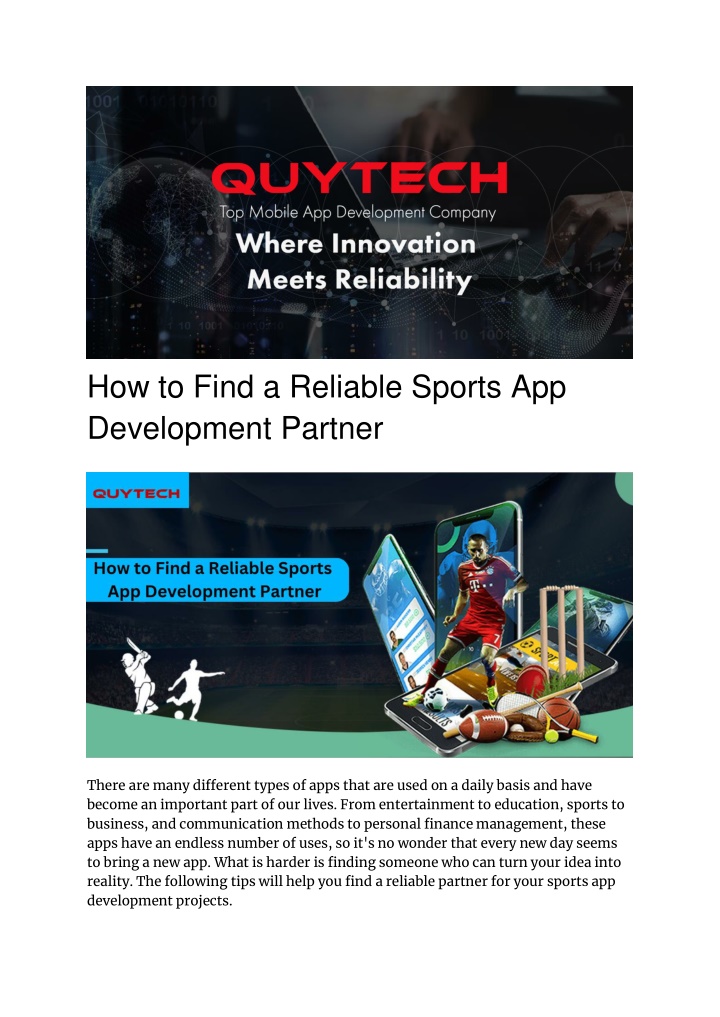 how to find a reliable sports app development