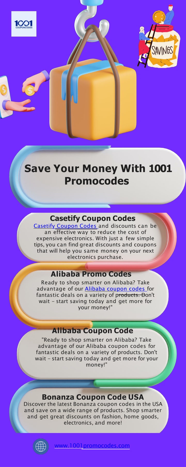 save your money with 1001 promocodes