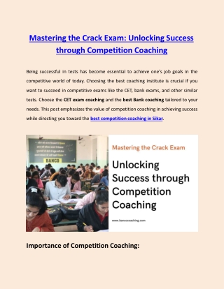 mastering the crack exam unlocking success through competition coaching