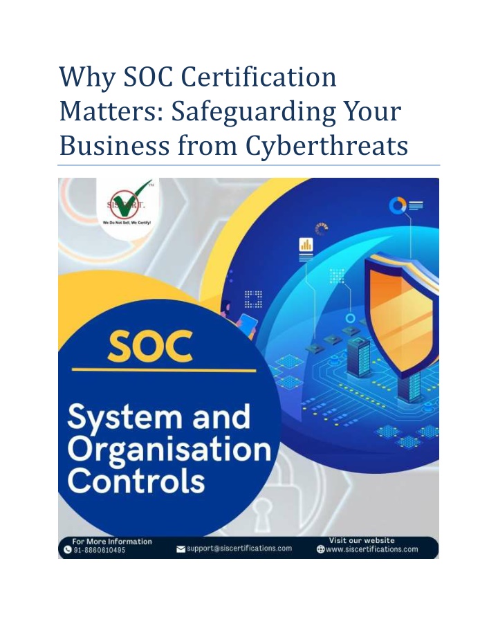 why soc certification matters safeguarding your