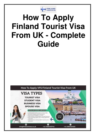 How To Apply Finland Tourist Visa From UK - Complete Guide