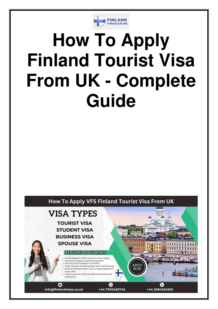 how to apply finland tourist visa from