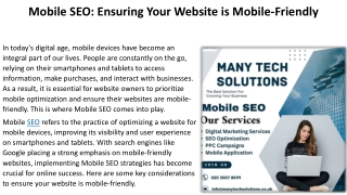 mobile seo ensuring your website is mobile friendly