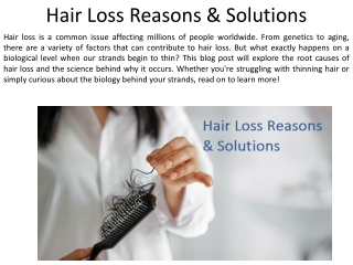 Hair Loss Factors and Treatments