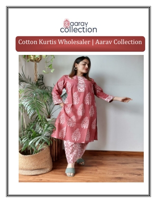 Cotton Kurtis Wholesaler | Aarav Collection