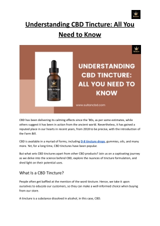 understanding cbd tincture all you need to know