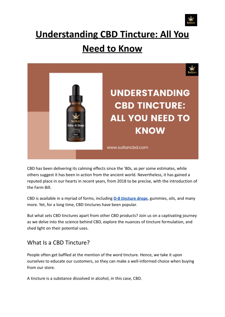 understanding cbd tincture all you need to know