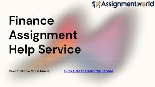 Finance Assignment Help Service
