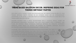 Theme Based Balloon Decor Inspiring Ideas for Themed Birthday Parties